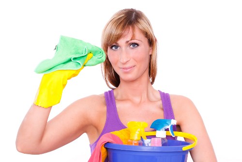 Commercial cleaning team working in a Hounslow office reception area