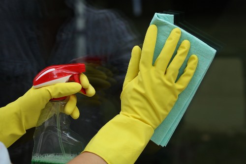 Domestic cleaner working in a Hounslow living room