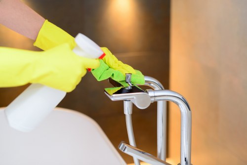 Professional cleaner preparing a domestic cleaning appointment checklist