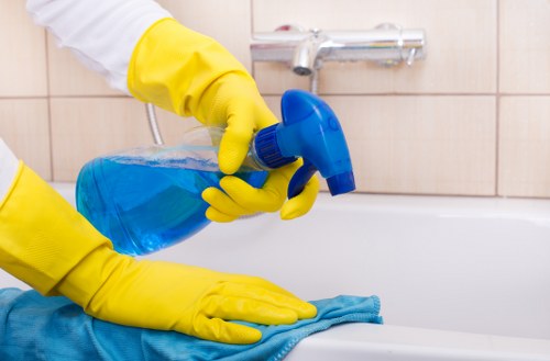 Upholstery cleaning service treating a corner sofa with care