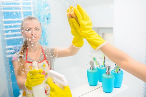 Detailed cleaning of a kitchen surface by cleaners in Hounslow