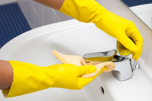 Cleaning equipment ready for a planned service visit